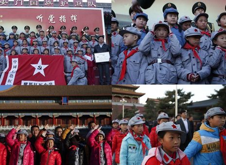 【组图】红军小学学生参观天安门国旗护卫队