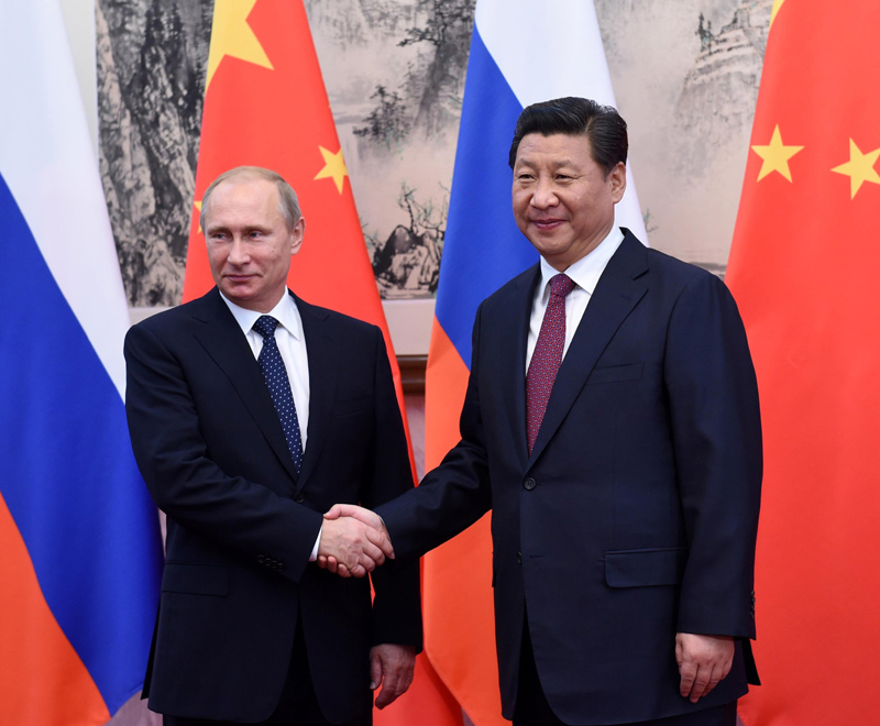 11月9日，中国国家主席习近平在北京钓鱼台国宾馆会见俄罗斯总统普京。新华社记者 饶爱民 摄