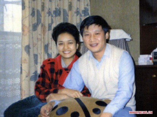 1989年9月，習近平和彭麗媛合影。