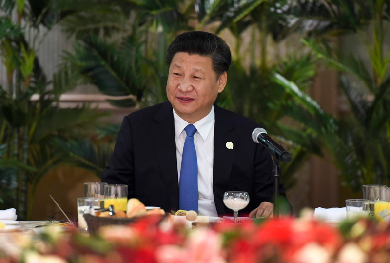 12月4日，国家主席习近平在约翰内斯堡集体会见13位非洲国家领导人。新华社记者 谢环驰 摄