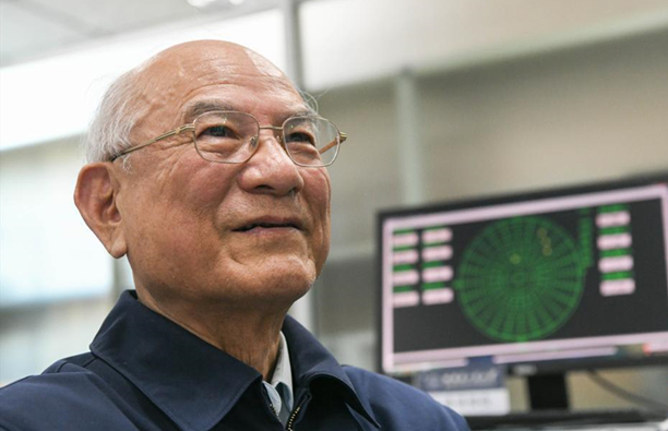 在哈爾濱工業大學實驗室拍攝的劉永坦（2018年12月25日攝）