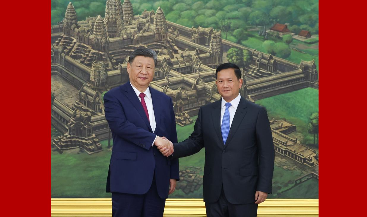 習近平同柬埔寨首相洪瑪奈舉行會談